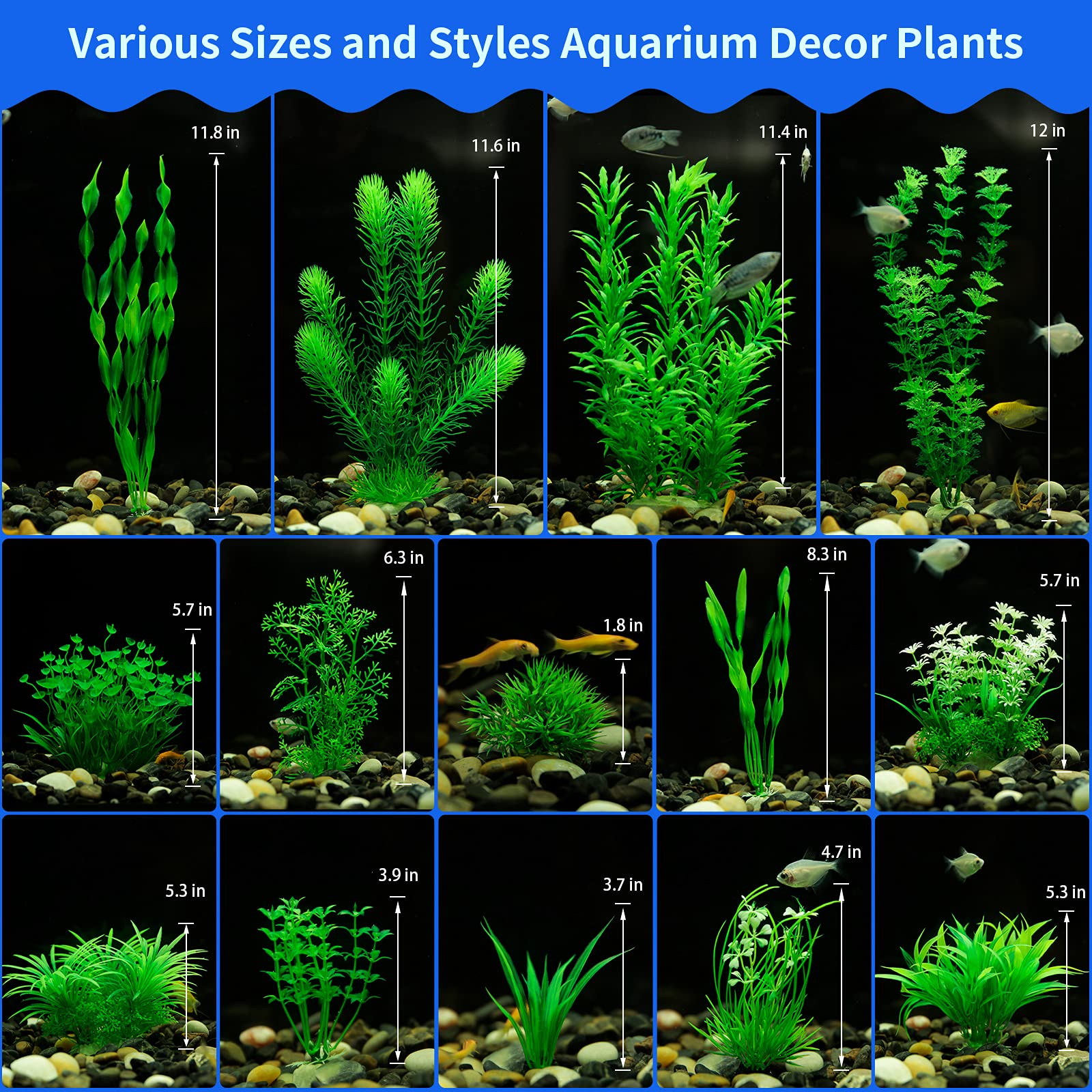 MyLifeUNIT – ensemble de 20 plantes d'aquarium pour décor vivant.