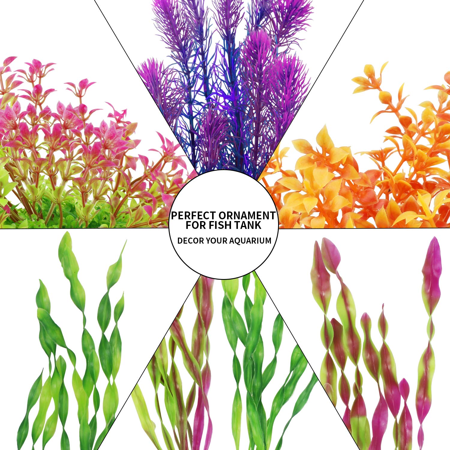 MyLifeUNIT plantes artificielles roses pour aquarium, touche colorée sans effort