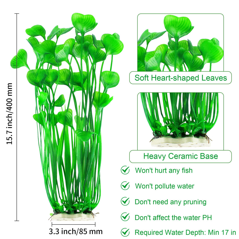 Feuilles en cœur vertes des plantes d'aquarium artificielles MyLifeUNIT