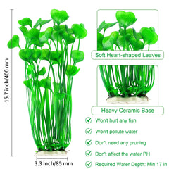 Feuilles en cœur vertes des plantes d'aquarium artificielles MyLifeUNIT