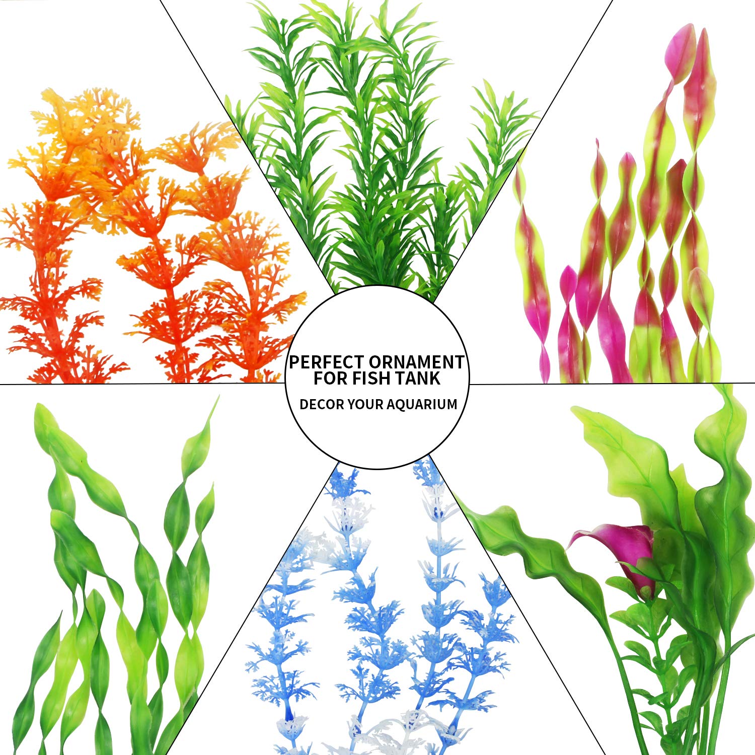 Plantes MyLifeUNIT en PVC doux pour aquarium, racines et feuilles bien tenues.