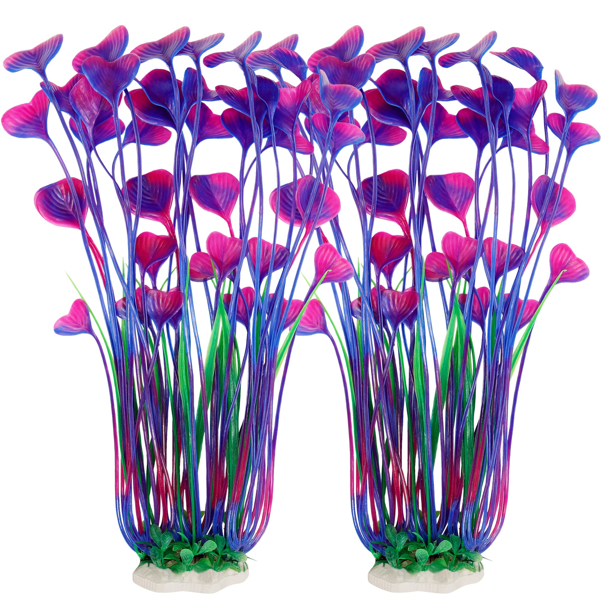 MyLifeUNIT plante d'aquarium violet, hauteur 15,75 pouces, décor naturel et discret.