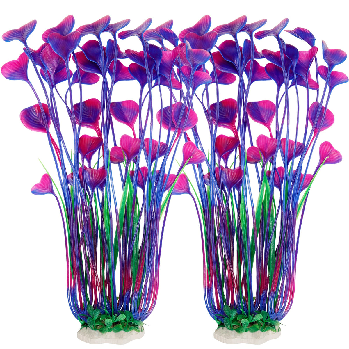 MyLifeUNIT plante d'aquarium violet, hauteur 15,75 pouces, décor naturel et discret.