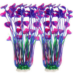MyLifeUNIT plante d'aquarium violet, hauteur 15,75 pouces, décor naturel et discret.