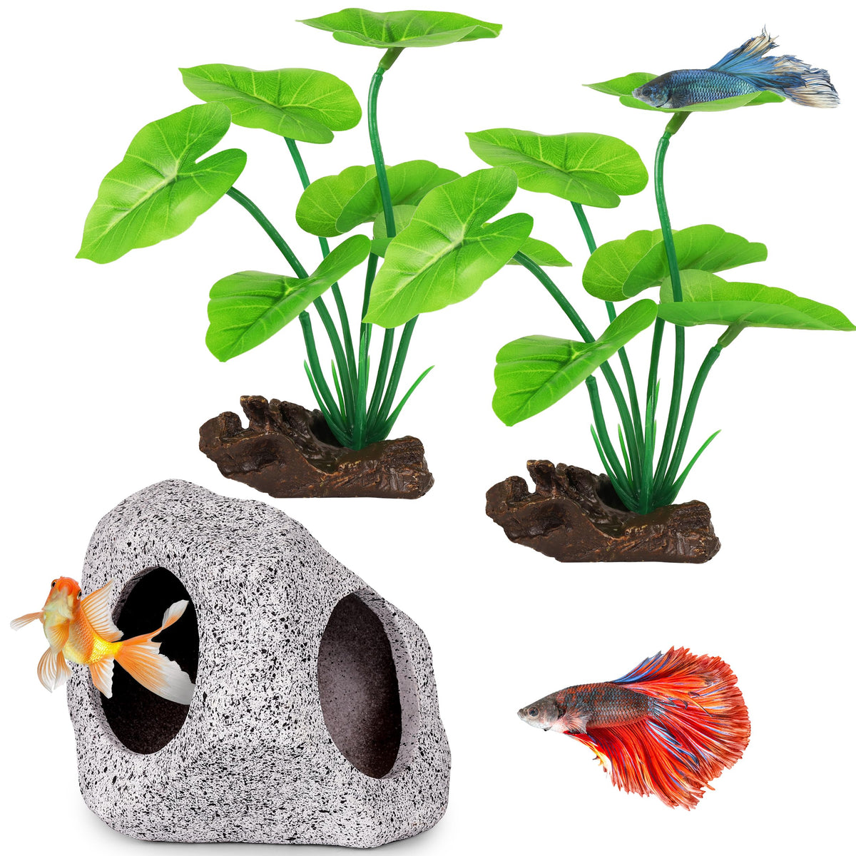 MyLifeUNIT roche-cachette aquatique offre un abri sûr pour poissons et crevettes.
