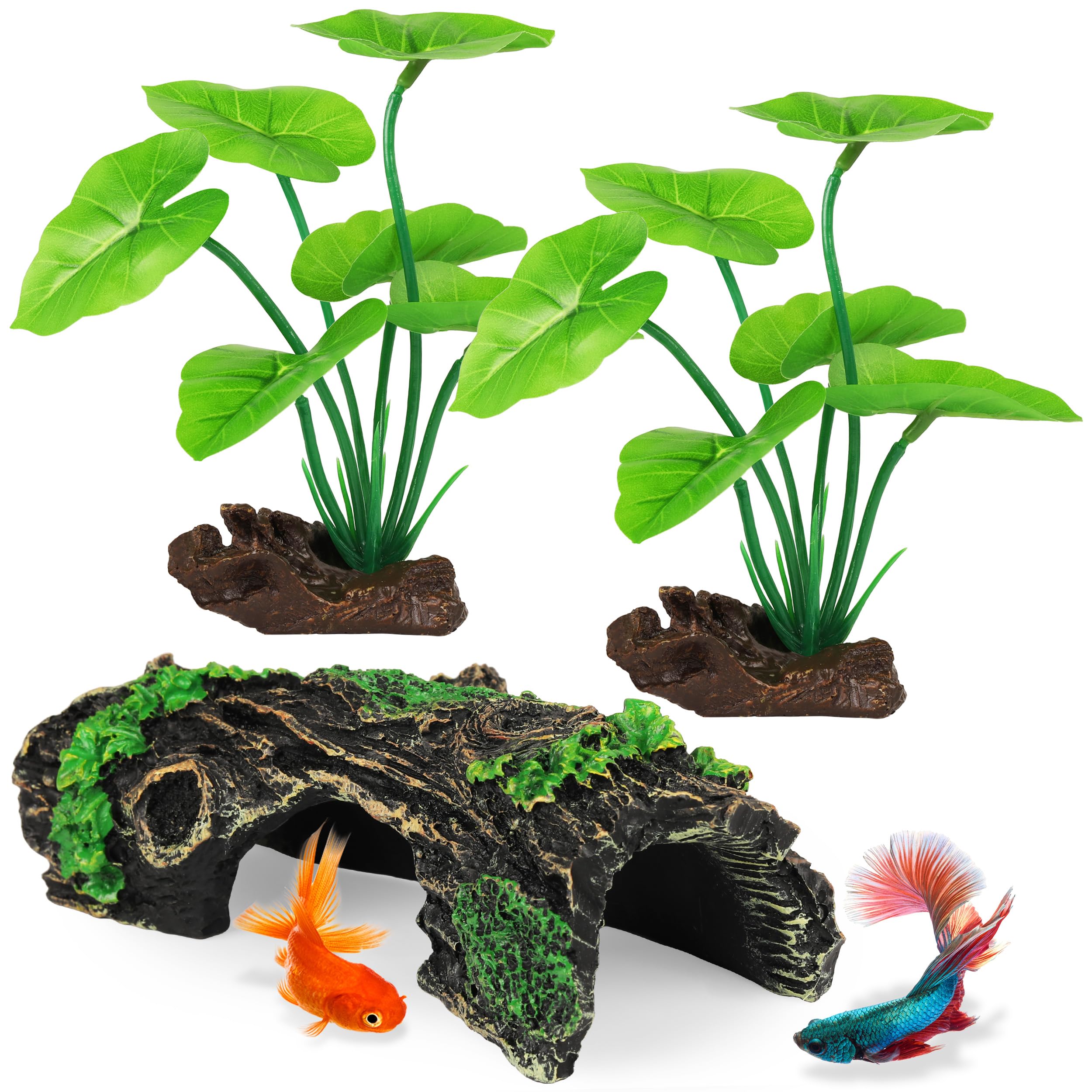 MyLifeUNIT tronc d'arbre creux pour aquarium offrant un refuge sûr pour Betta et petits poissons.