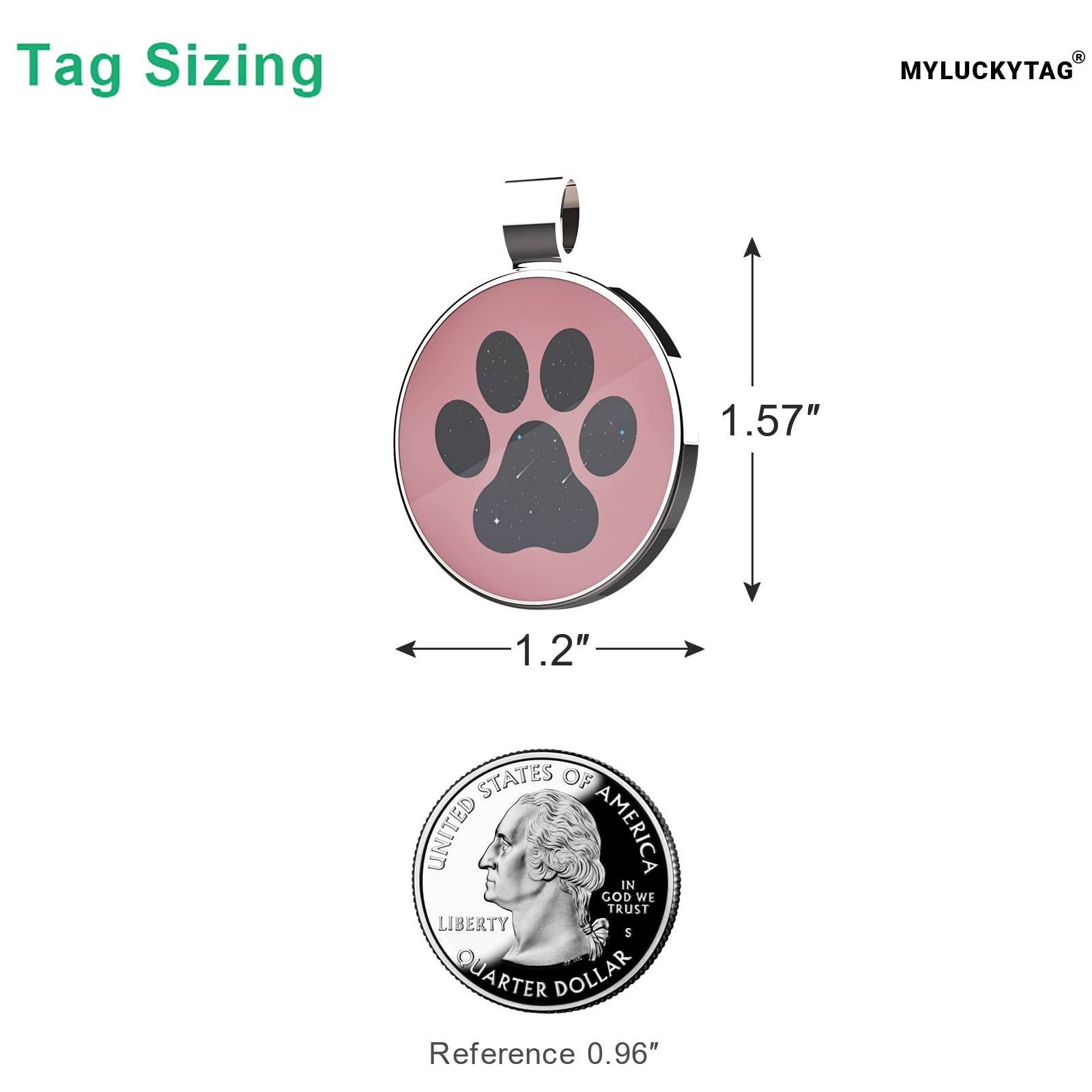 MYLUCKTAG étiquette en zinc résistante, sûre et durable pour animal.