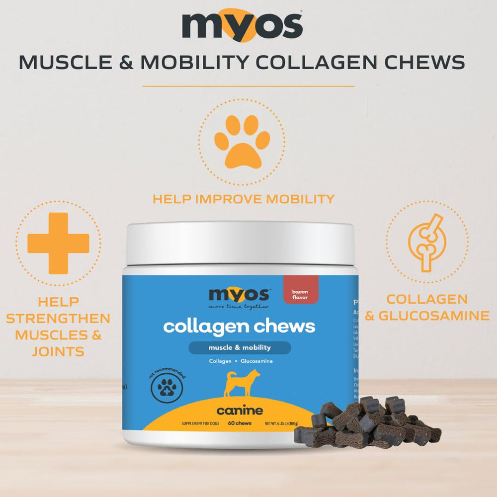 MYOS Canine Muscle & Mobility Chews, glucosamine, aide articulations