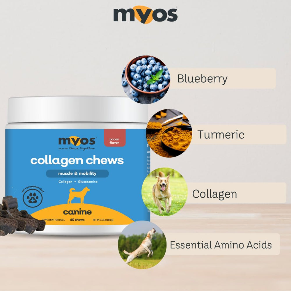 MYOS Canine Muscle & Mobility Chews, soutien hanches et articulations