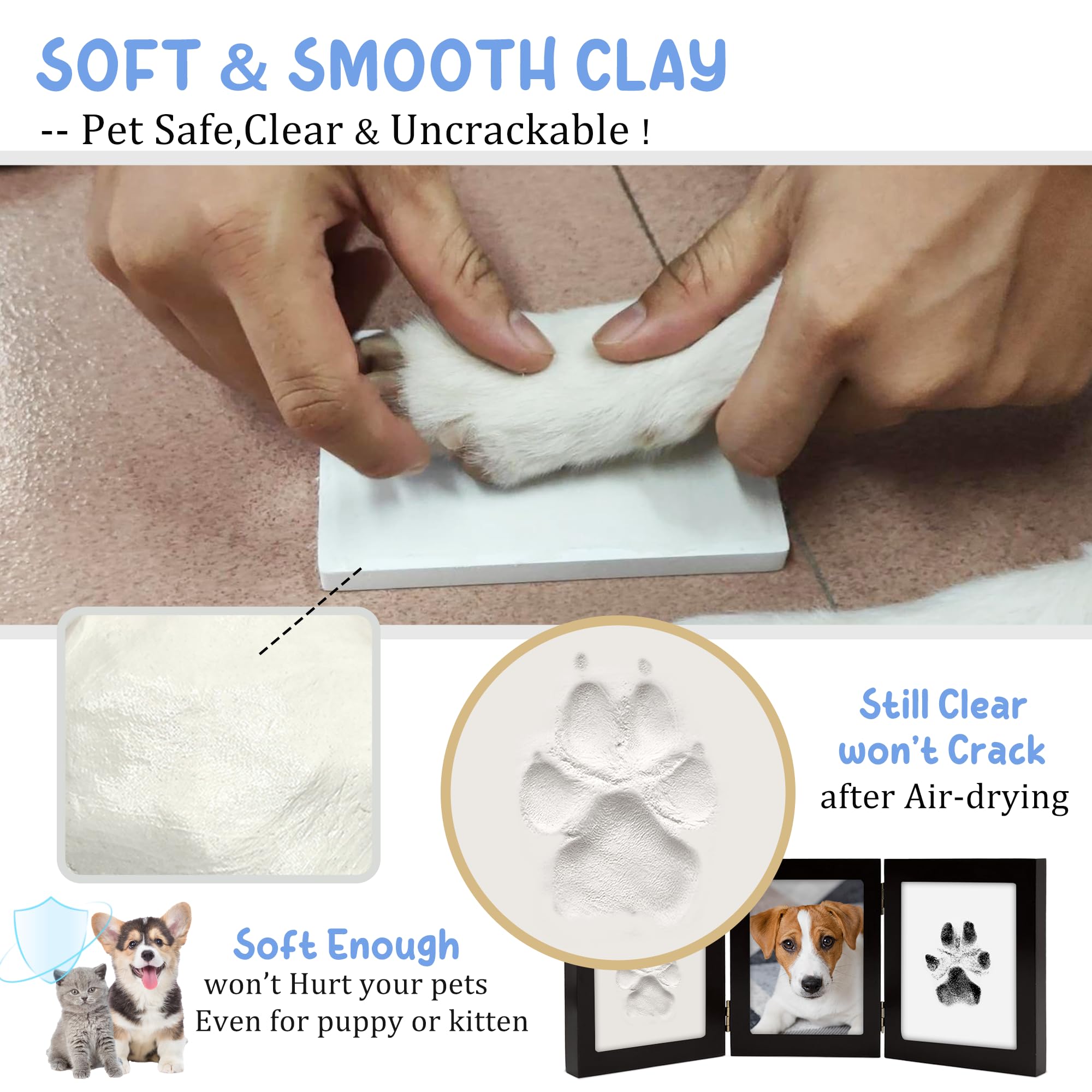 MYPAWLETS cadre bois avec plexiglas protégeant l empreinte.
