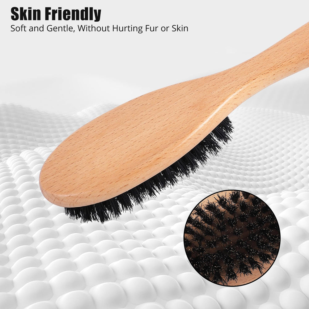 Manche en bois naturel de la brosse Myselect, prise en main confortable