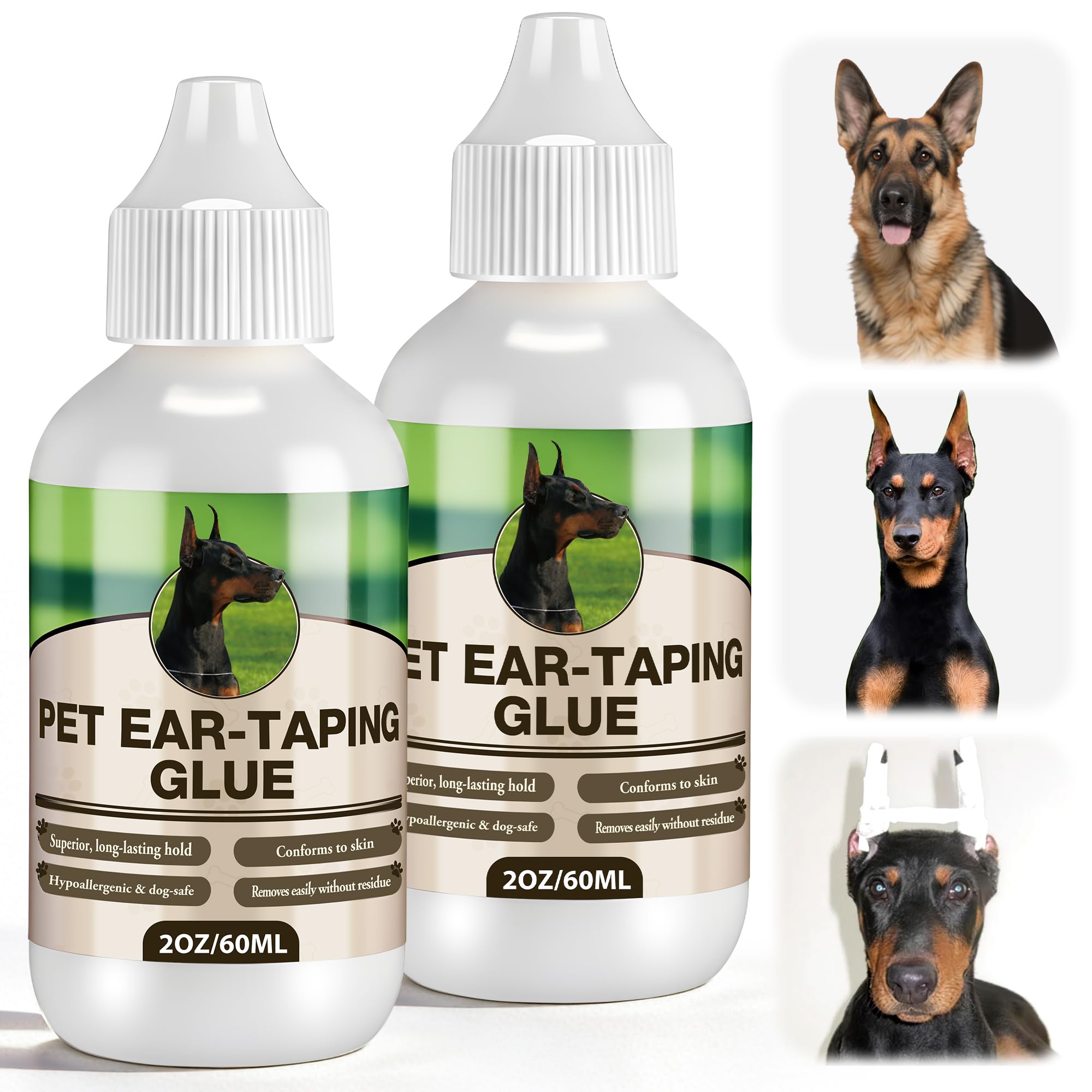 Mysora ciment liquide pour oreilles de chien, pack de deux bouteilles, pratique et économique.