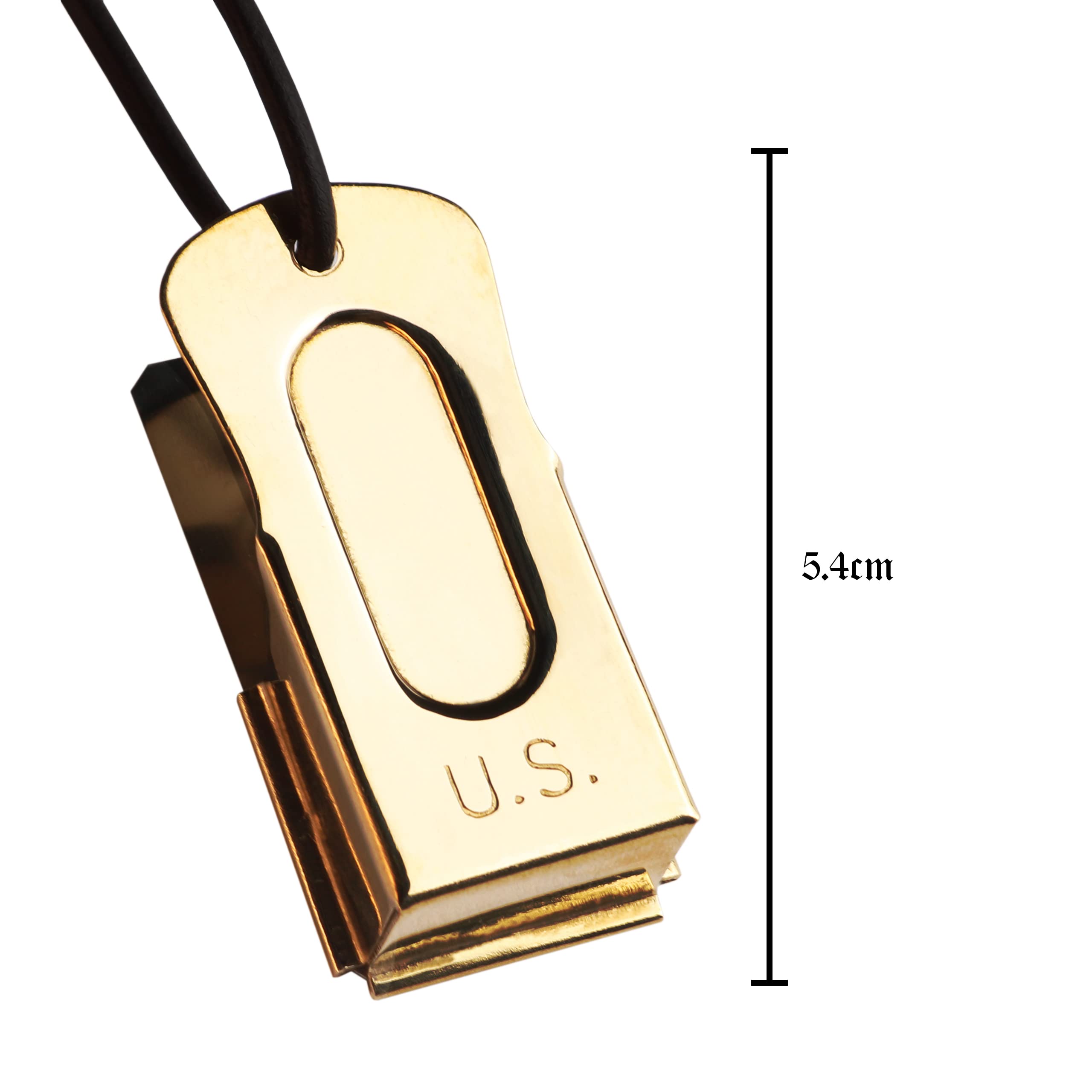 Mythrojan design militaire gravé, détail du motif du clic.