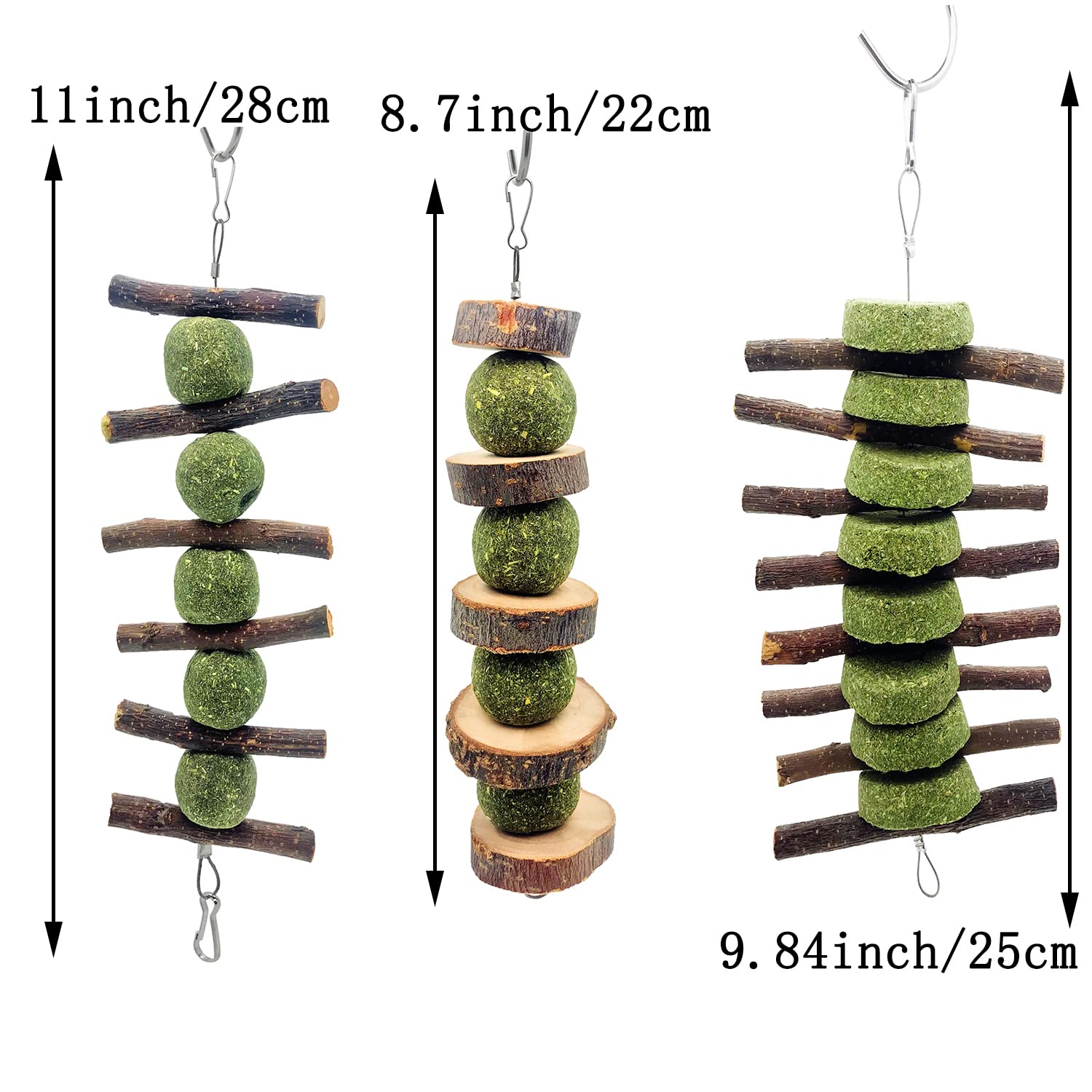 MYYZMY baton bois pomme pour petits animaux, stimule activité et exploration.