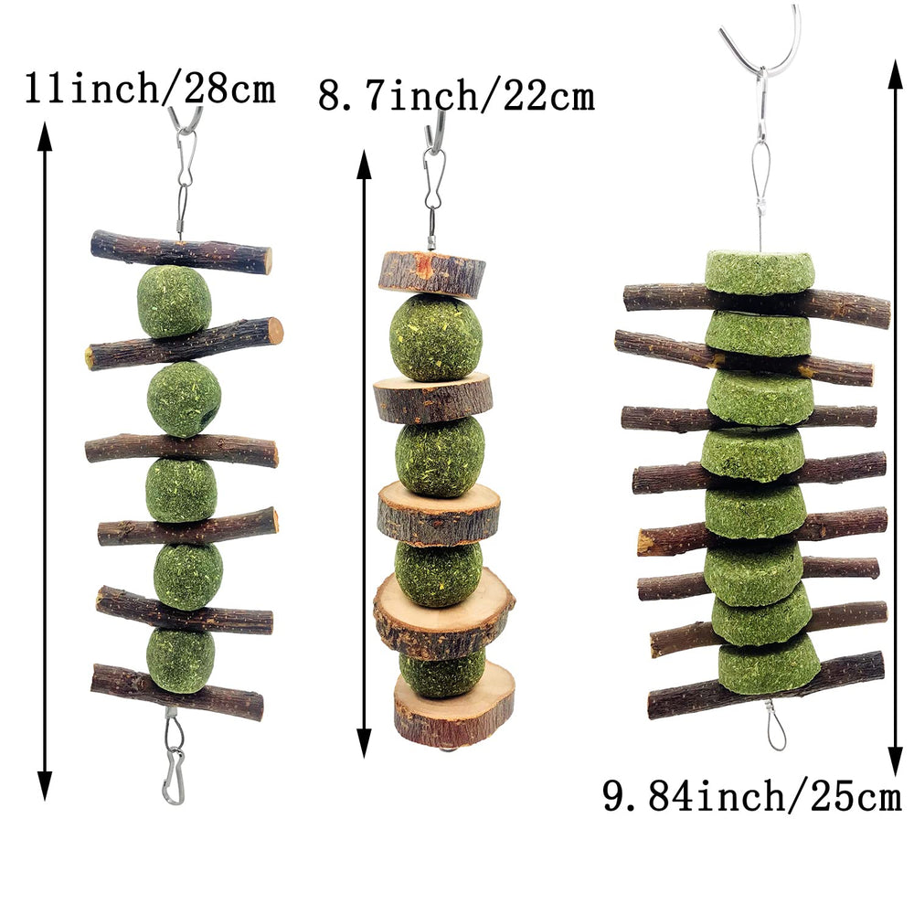 MYYZMY baton bois pomme pour petits animaux, stimule activité et exploration.