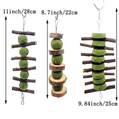 MYYZMY baton bois pomme pour petits animaux, stimule activité et exploration.