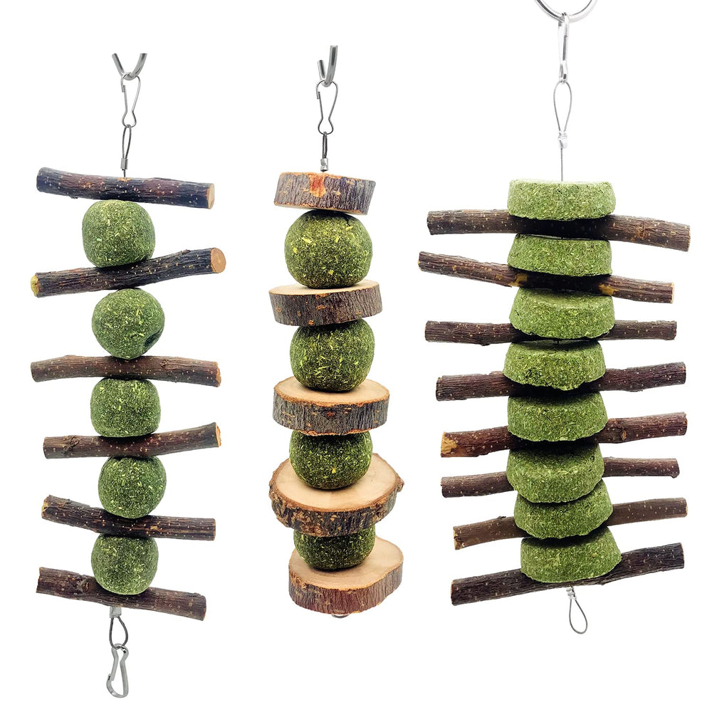 MYYZMY ensemble de trois jouets naturels en bois pomme, parfait pour l’activité quotidienne.