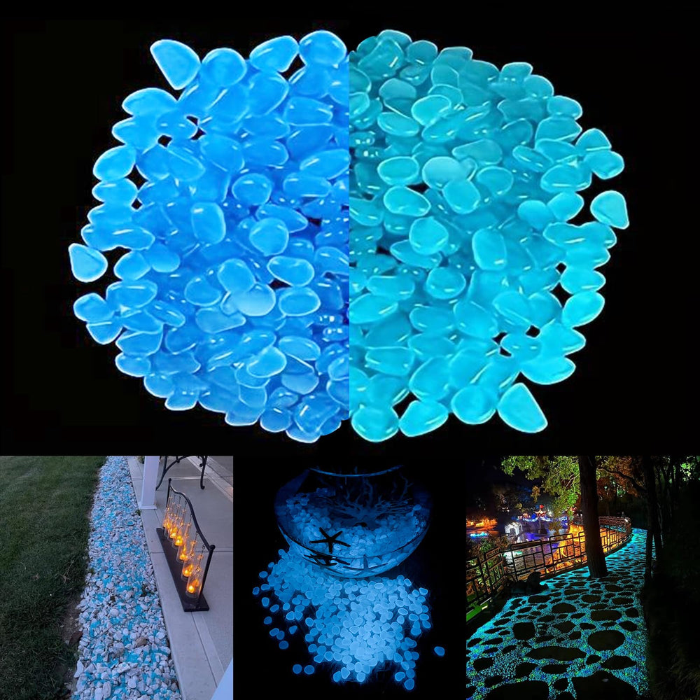 Galet lumineux bleu Mzekgxm pour vase et plantes en pot.
