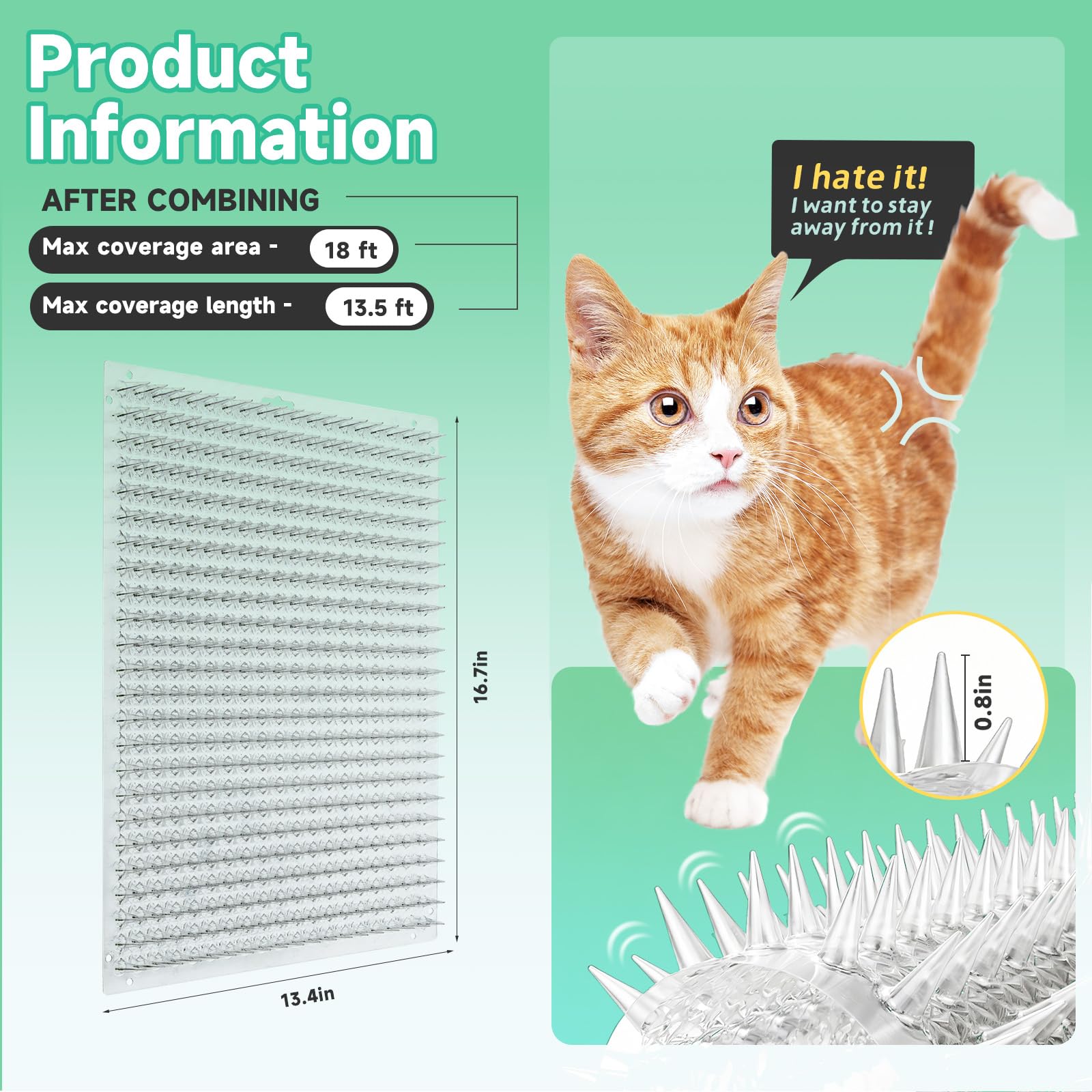 MZYC Tapis dissuasion chat intérieur/extérieur – pratique en balcon et jardin