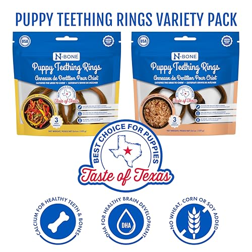 N-Bone Anneaux Dentaires Chiots : texture pliable qui aide à apaiser les poussées dentaires.