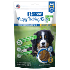 Anneaux dentaires N-Bone pour chiots au poulet, soutien potentiel à la dentition.