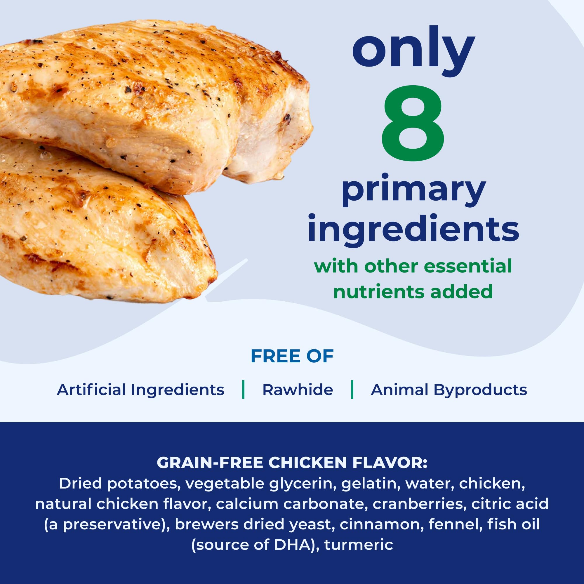 Anneaux N-Bone poulet avec calcium et DHA pour dents et os forts.