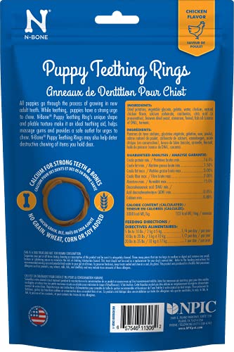 Anneaux N-Bone poulet, texture douce pour chiots en dentition.
