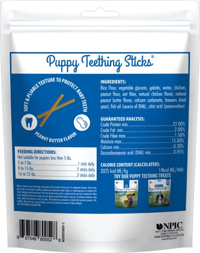 N-Bone batonnet dentition chiot, saveur cacahuète, idéal pour apaiser l'envie de mâcher.