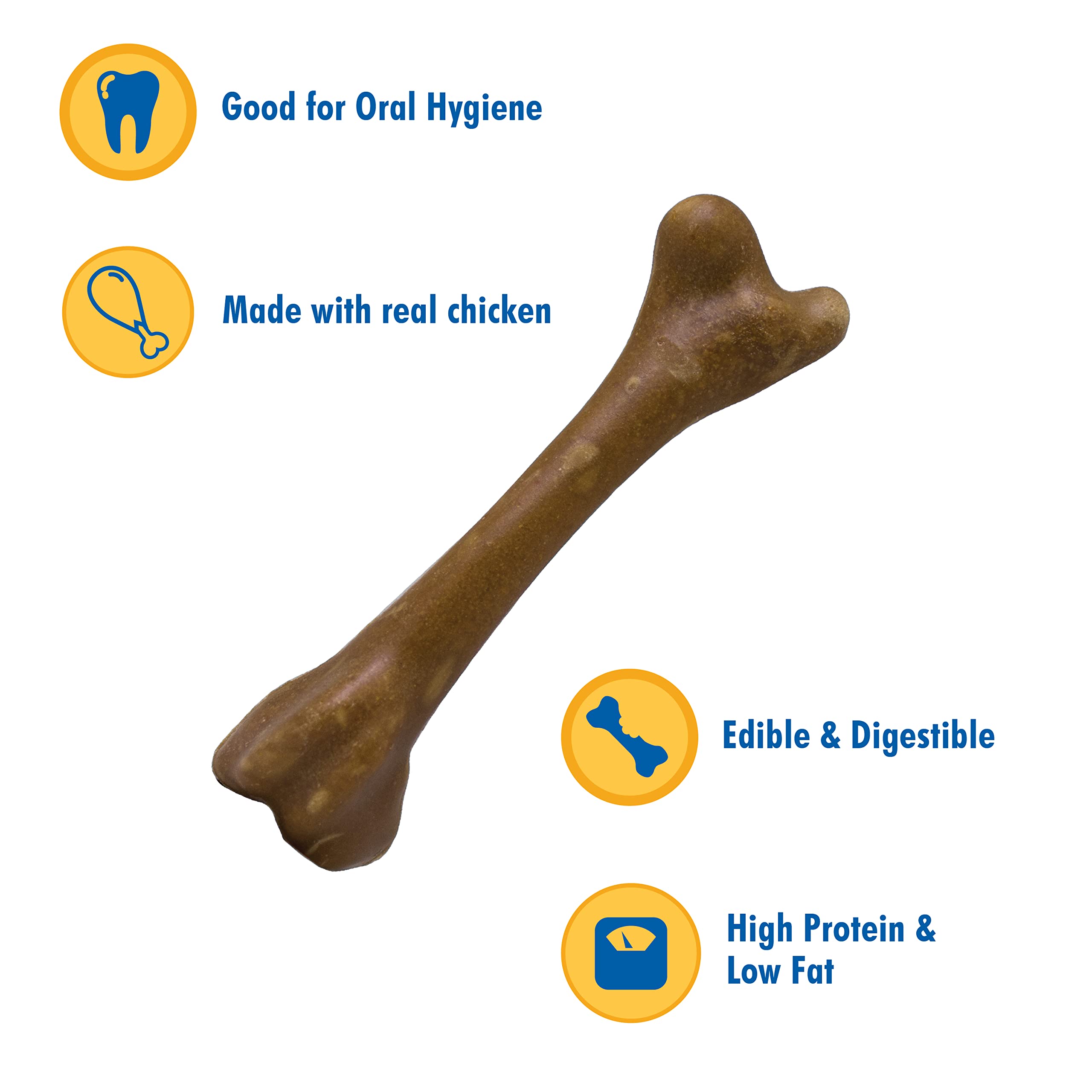 Chien mâchant un os N-Bone au goût poulet