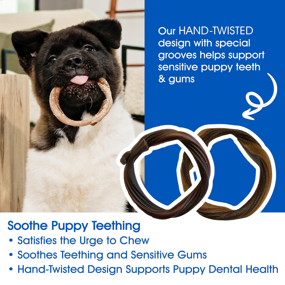 N-Bone Chiots: friandise sans plastique ni nylon, calcium pour les dents et les os.