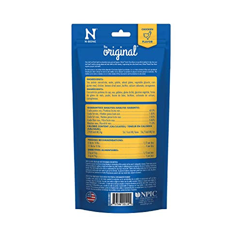 Détail de l'os N-Bone pour petit chien montrant texture et saveur poulet