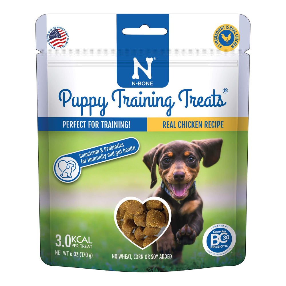 Friandises d'entraînement N-Bone au poulet réel pour chiots, sachet pratique 6 oz.