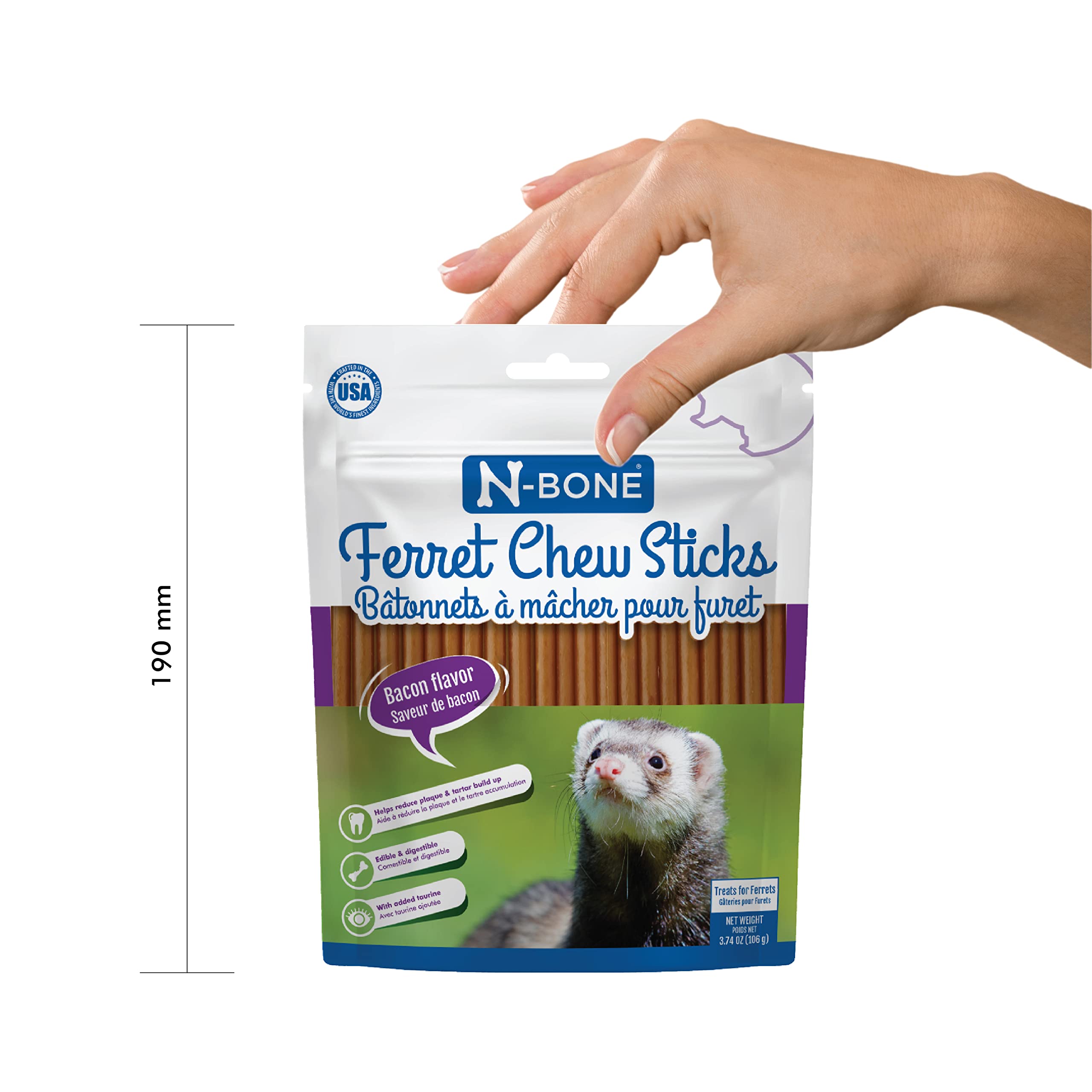 N-Bone furet batonnet omega-3-6 peut favoriser pelage sain et peau.