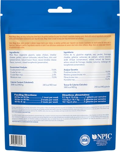 N-Bone Mega-Bone enrobage savoureux et texture durable pour mordillage prolongé.