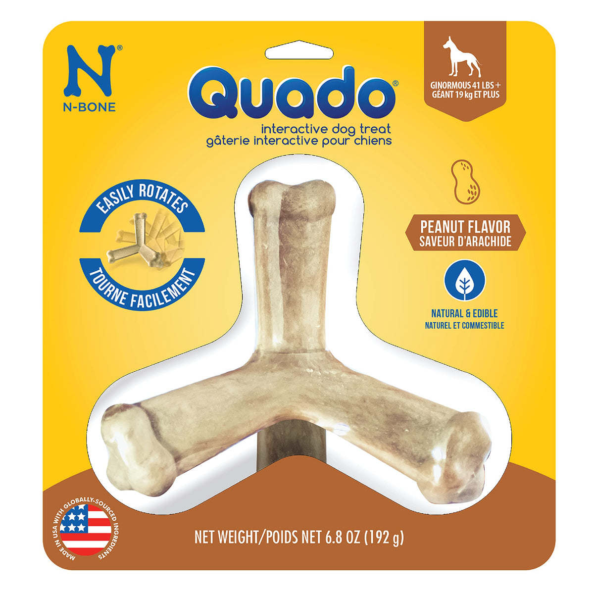 Quado de N-Bone, design quad pour mastication interactive et prise en main naturelle.