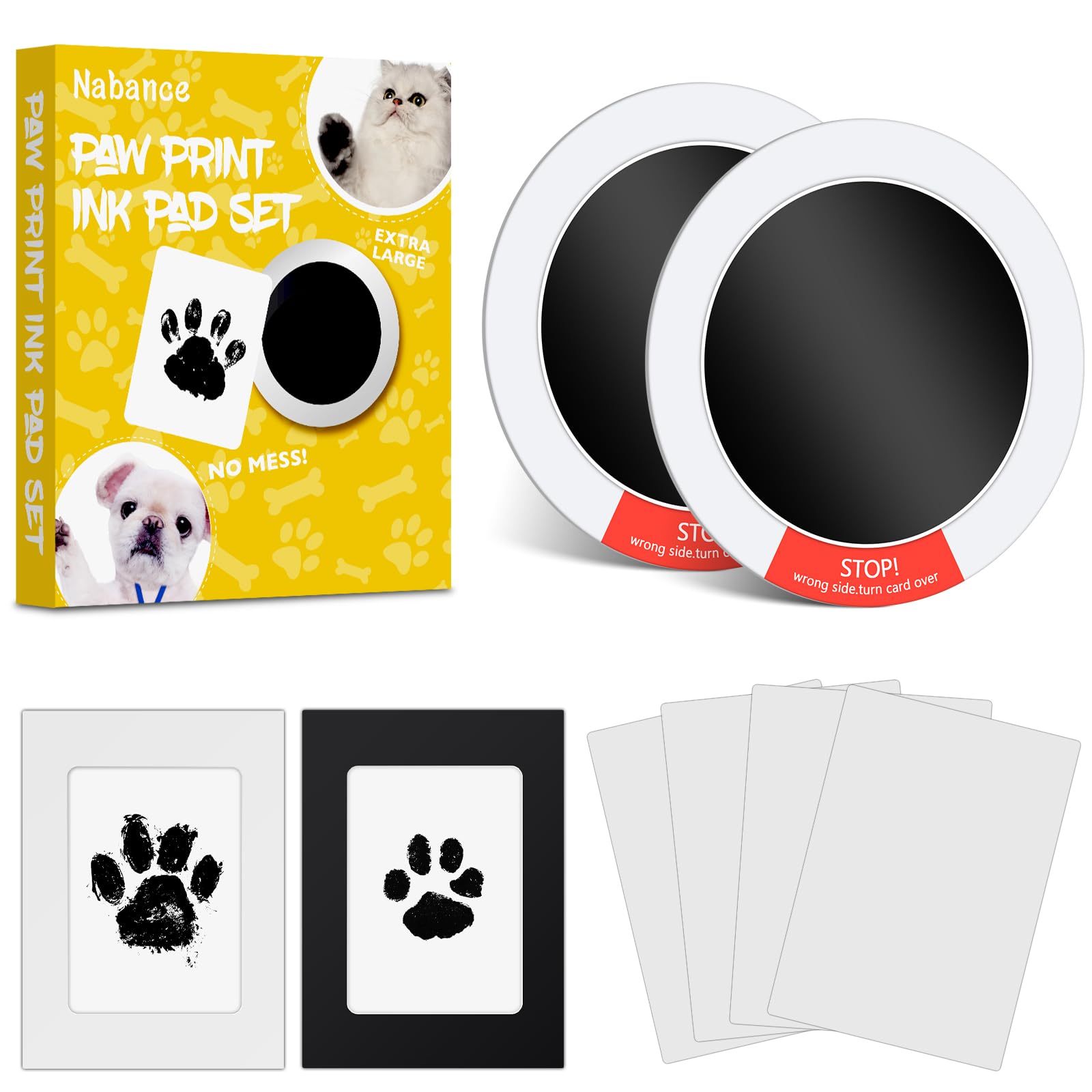 Nabance empreinte patte chien sur papier, souvenir durable et sûr.