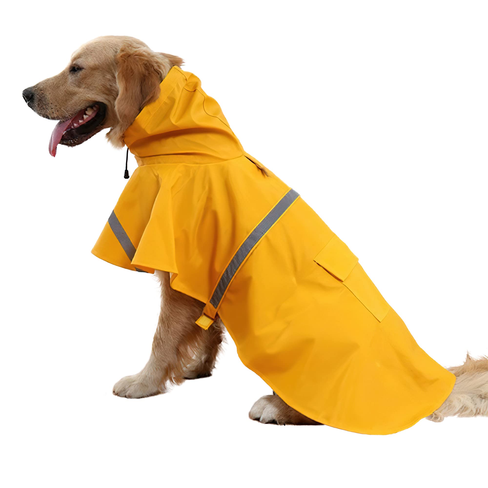 NACOCO Manteau pluie XXL jaune pour chien, imperméable et respirant, pour balades au sec.