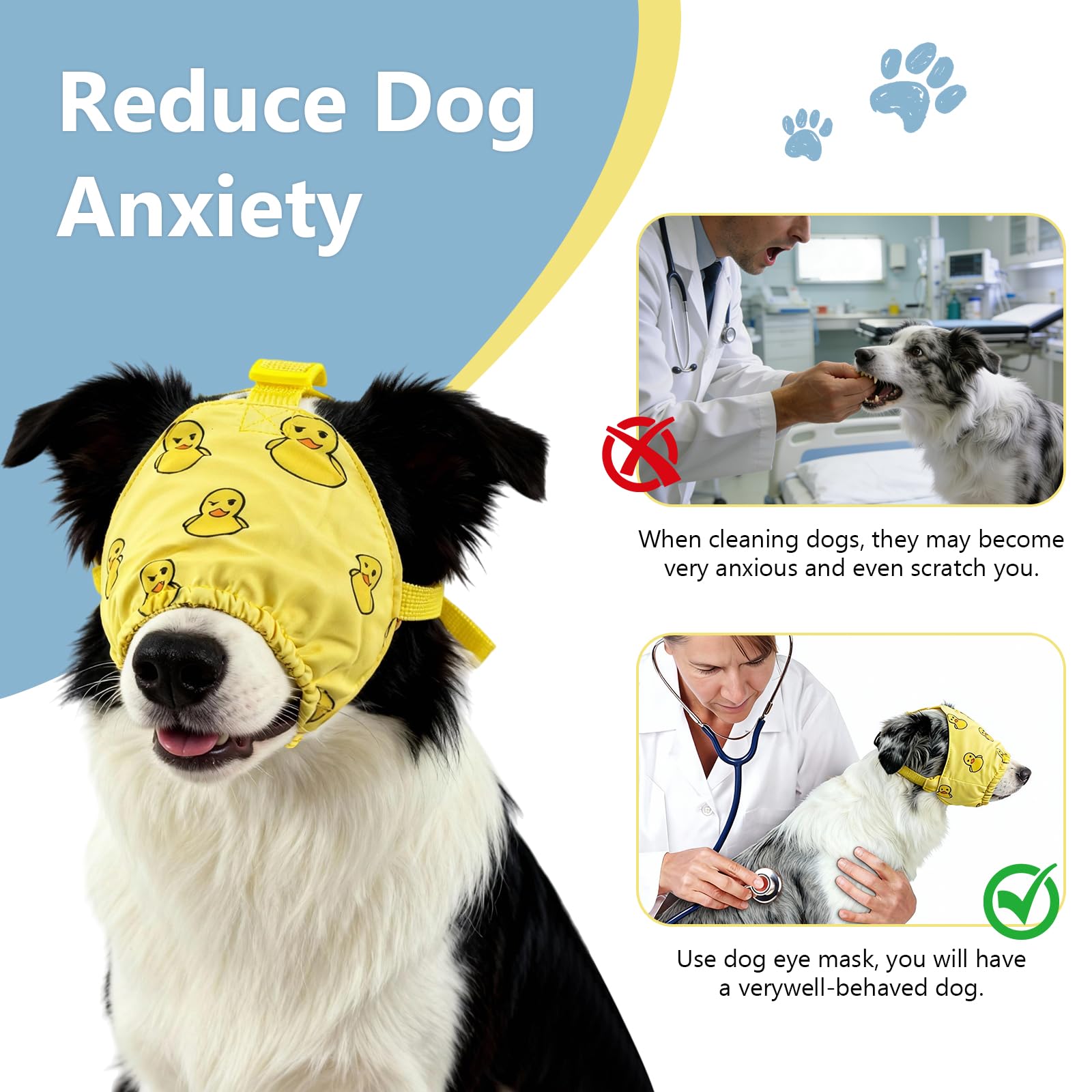 NACOCO masque protection oculaire chien, utile lors du toilettage et des examens.