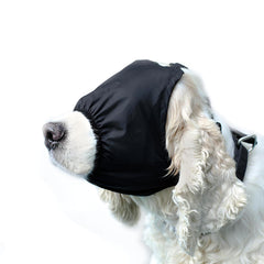 Masque oculaire NACOCO pour chien en nylon noir, facilite le toilettage.