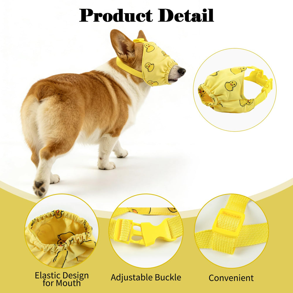 NACOCO masque yeux chien pour toilettage en nylon jaune, facilite l'accès doux.