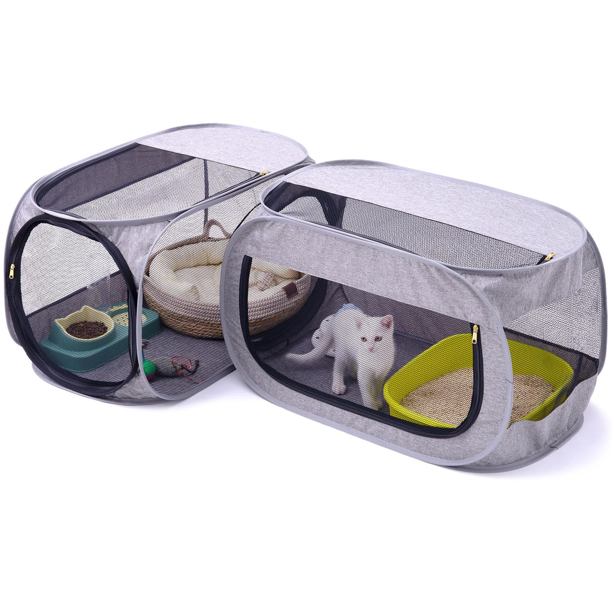 NAFU parc d'angle pour chat – design coin et gain d'espace intérieur.