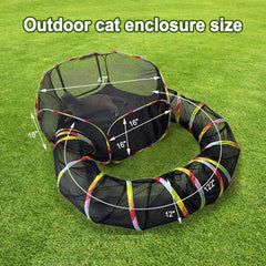 Naielfopet enclos extérieur chat tunnel connecté, tunnel pratique et flexible