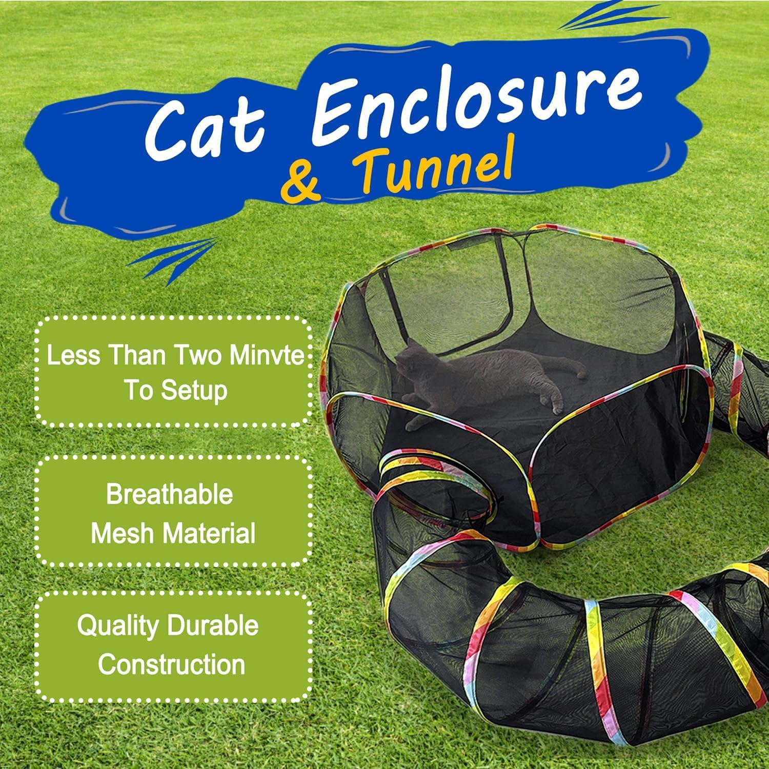 Naielfopet tente hexagonale chat, abri sûr et confortable