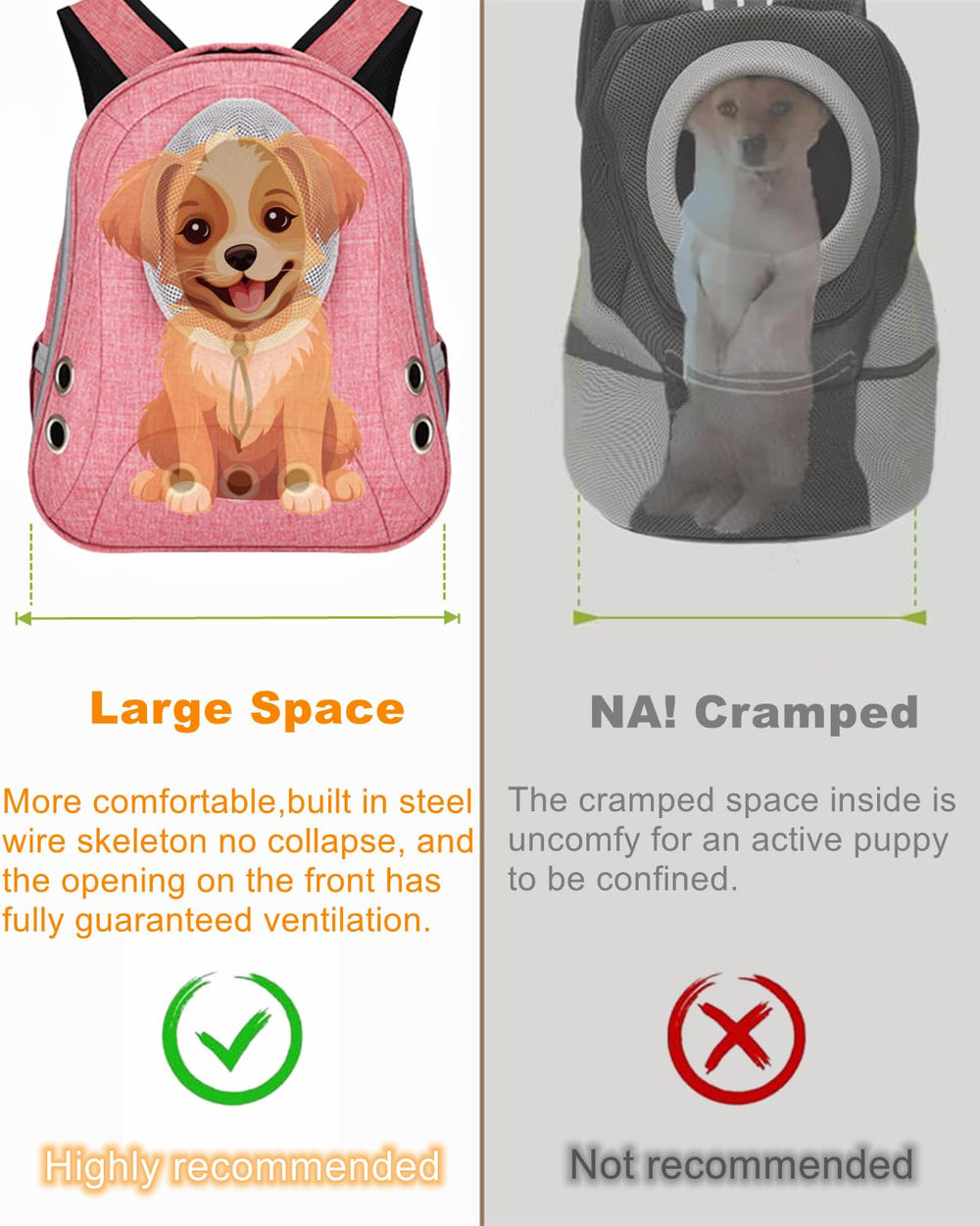 NALIYOUHU Sac dos chien expansion latérale pour plus d'espace.