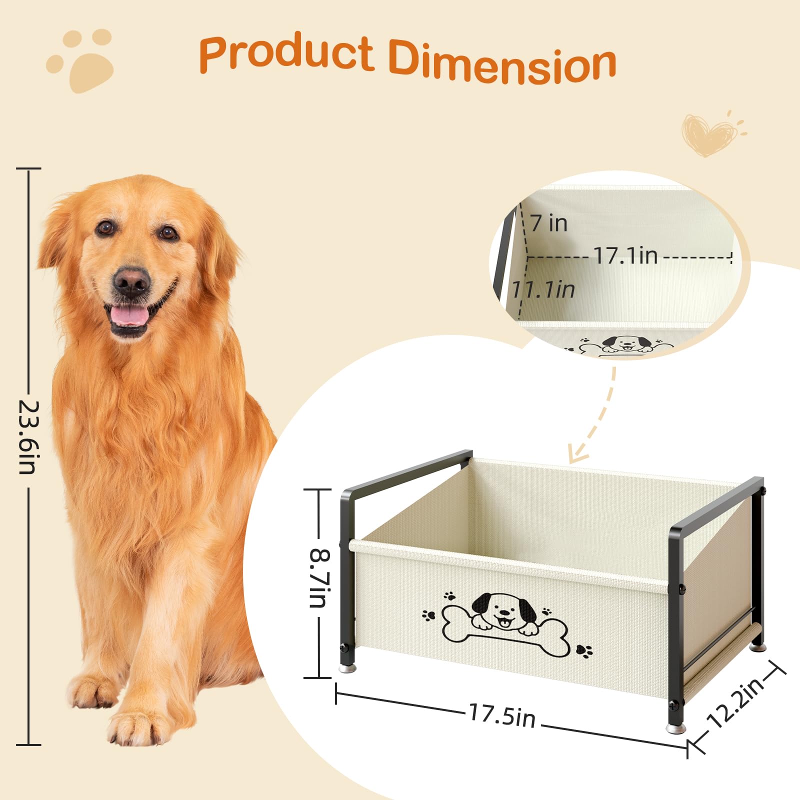 NANAGIFTREE, boîte jouets chien, tissu Oxford durable pour pièces propres et protégées.
