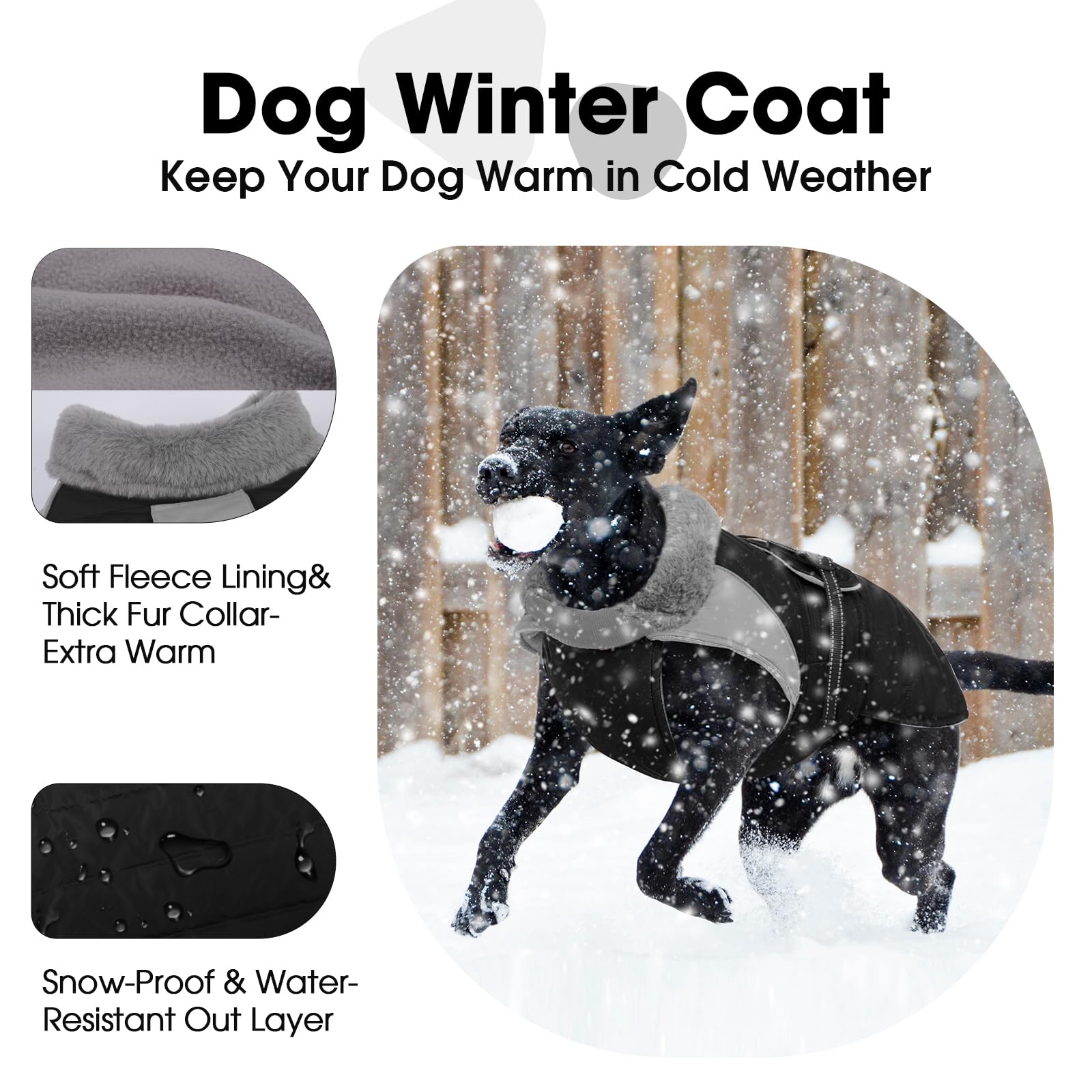 Manteau Nanaki pour chien, trou pour laisse au dos, pratique.