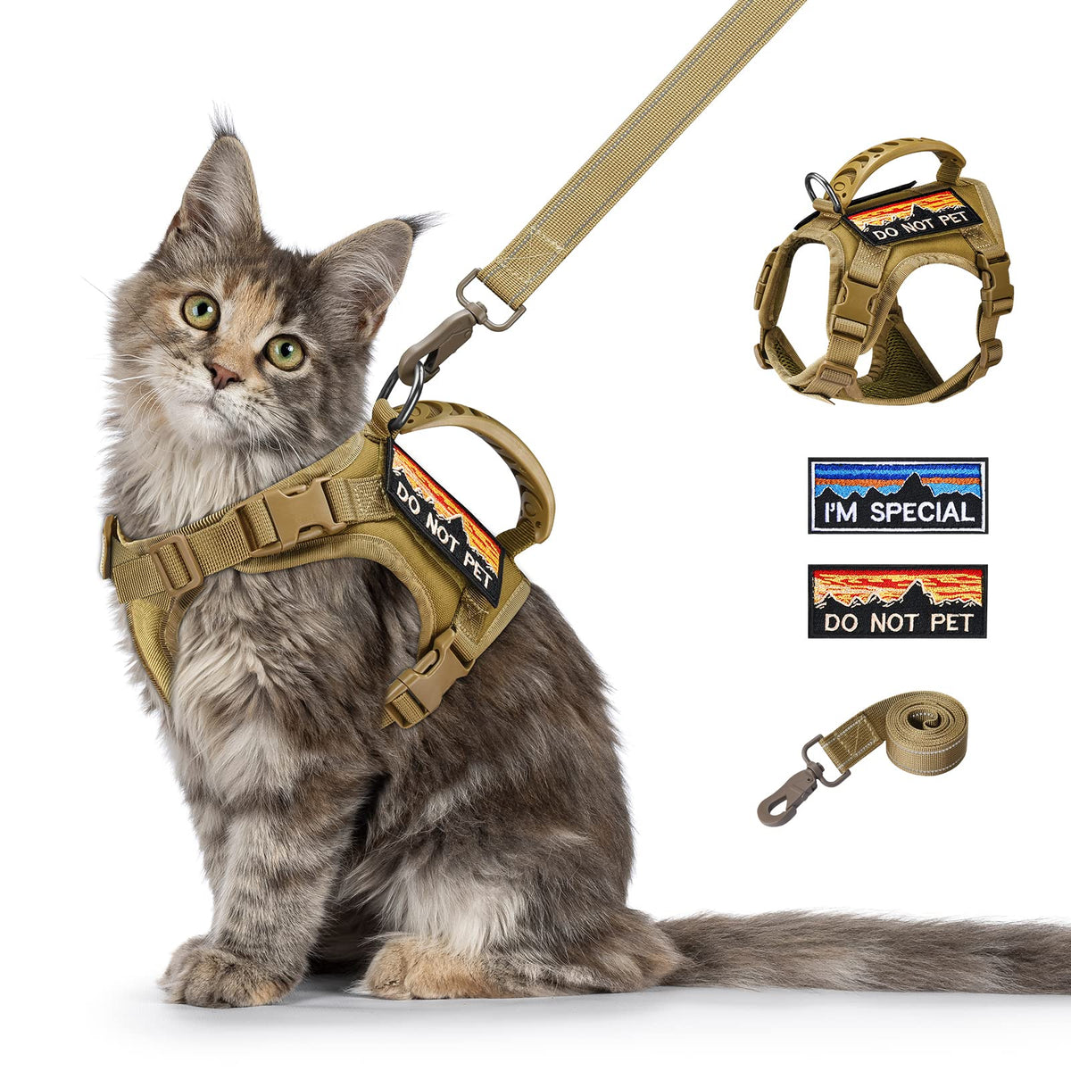 nanappice harnais-chat-tactique anti-evasion pour sorties sécurisées