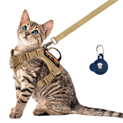 Nanappice harnais chat tactique prêt pour balades sécurisées.