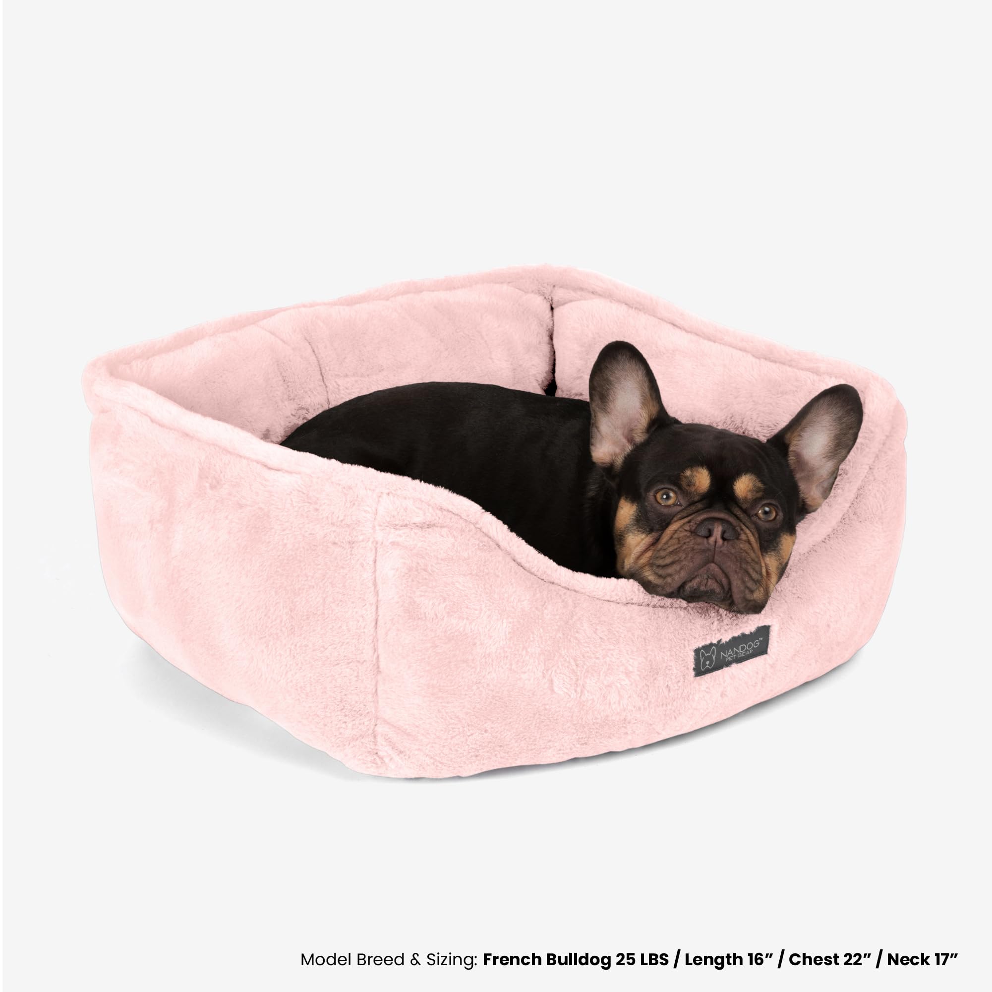 NANDOG lit design réversible rose, surface fraîche et moelleuse.