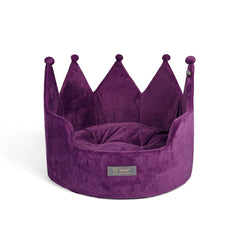 NANDOG lit rond violet en micro-pluche pour petits animaux.